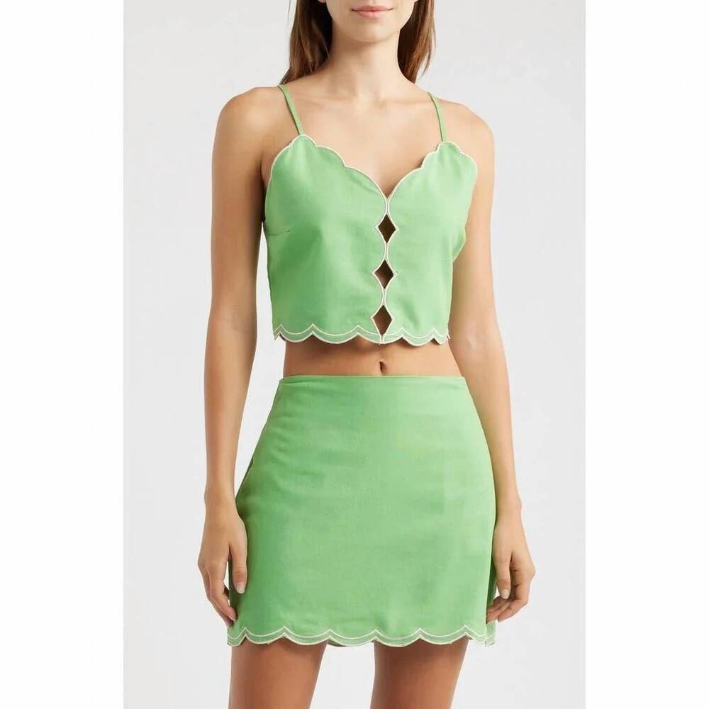 NEW DELUC muro skirt set in green